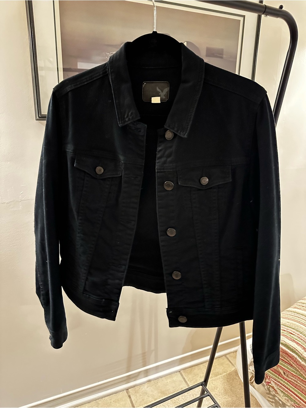American Eagle Outfitters Black Denim Jean Jacket